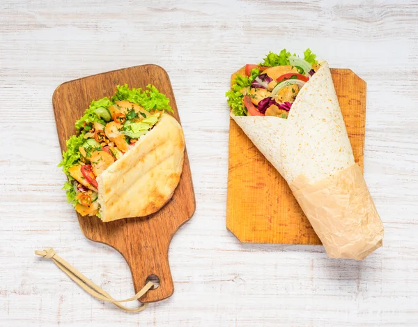 Doner Kebab e Shawarma Sandwich — Fotografia de Stock