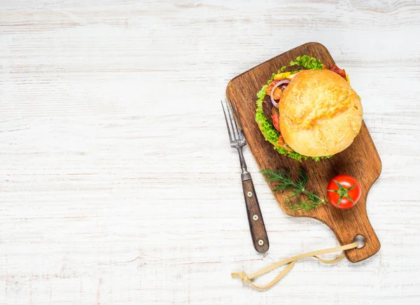 Смачні Burger бутерброд з копією простір — стокове фото