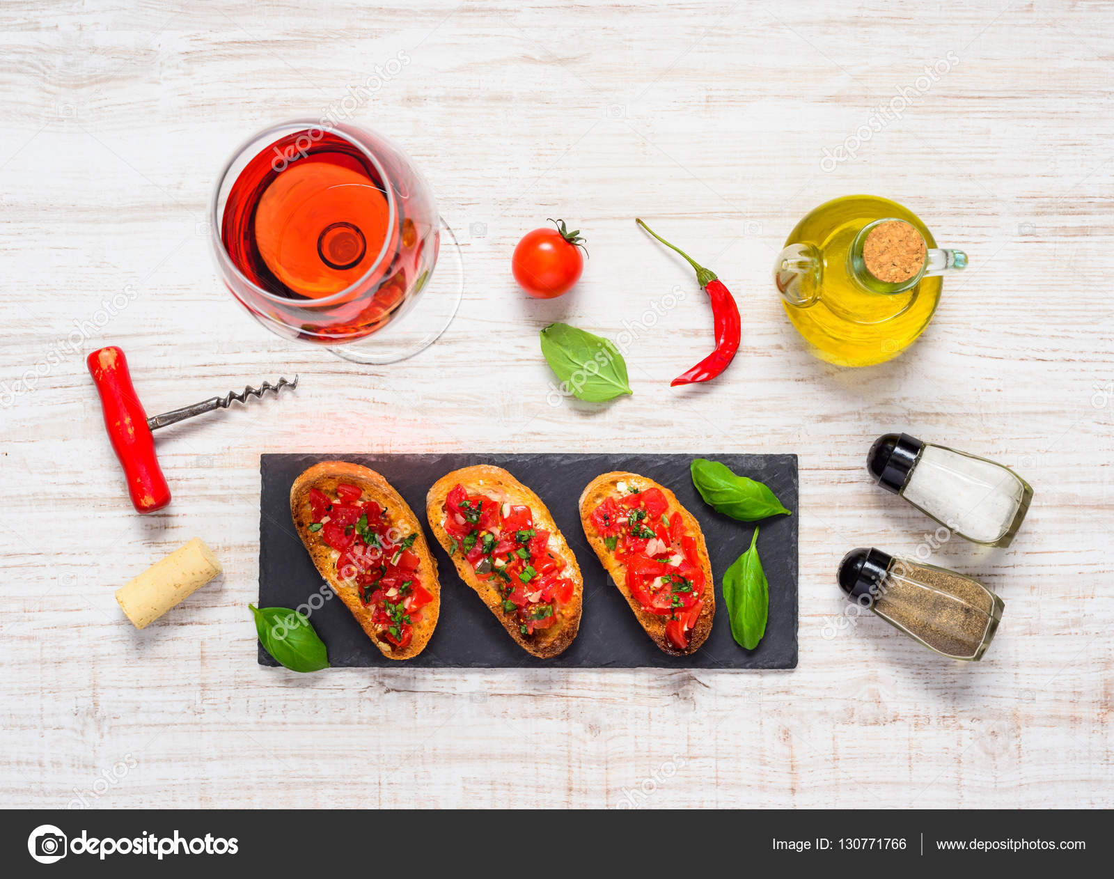 Bruschetta with Rose Wine and Spices — Stock Photo © daniel.draghici