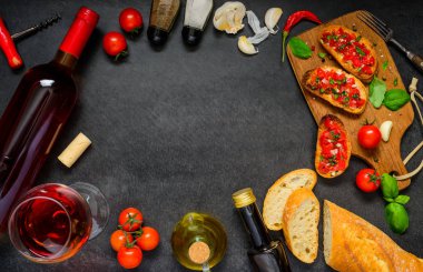 Bruschetta kopya alanı çerçeve