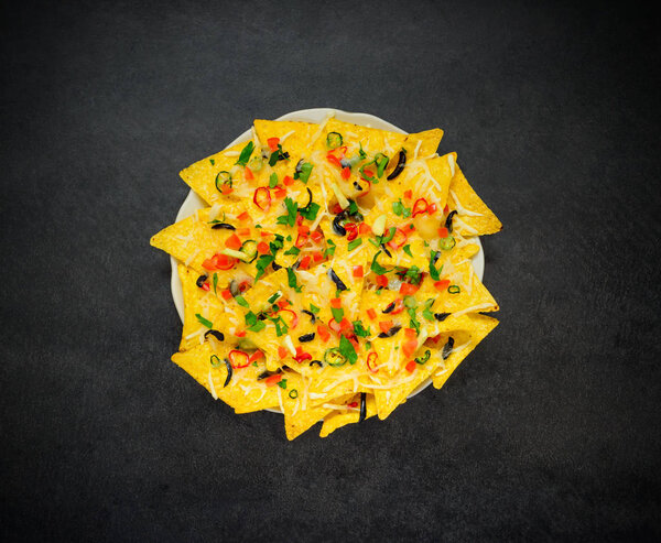 Tortilla Nachos Chips in Top View