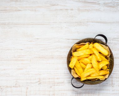 Patates kızartması kopya alanı üzerinde