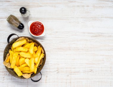 Patates kızartması ve ketçap kopyalama alanı metin alanı