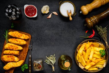 Fast Food ve yemek malzemeler ile çerçeve