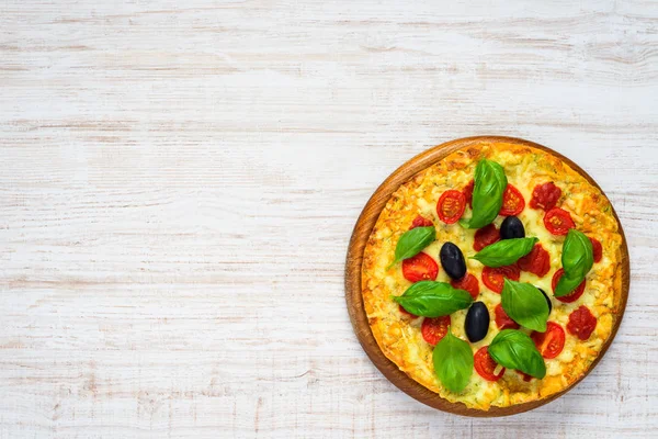 Zeleninová Pizza na oblast kopírování textu prostoru — Stock fotografie