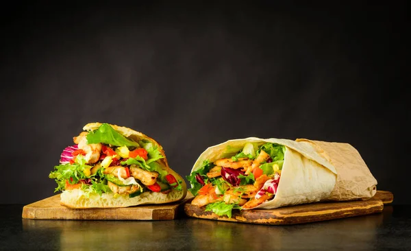 Kebap and Shawarma Sandwich — Stock Photo, Image