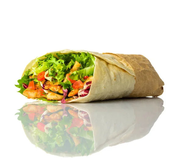 Shawarma isolado no fundo branco — Fotografia de Stock