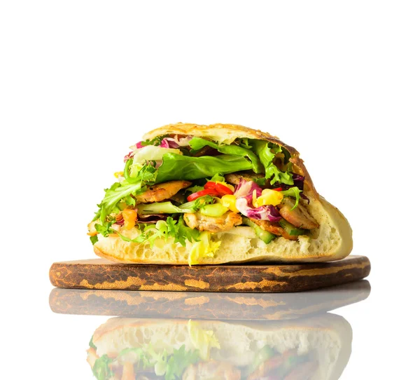 Kebap Sandwich Isolated on White Background — Stock Photo, Image