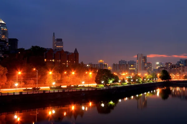 Dnepr, Ucrânia, vista da cidade à noite , — Fotografia de Stock