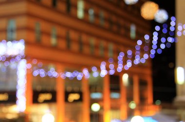 Soyut kentsel gece ışık bokeh, Ukrayna, Dnepropetrovsk. 