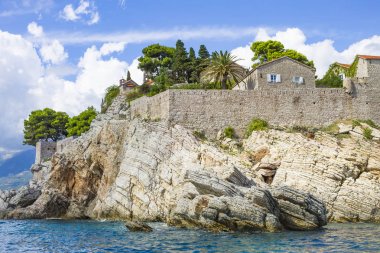 Aziz Stephen Adası Deniz, Budva Riviera, Karadağ, Avrupa'nın görünümü