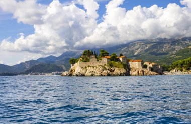 Aziz Stephen Adası Deniz, Budva Riviera, Karadağ, Avrupa'nın görünümü