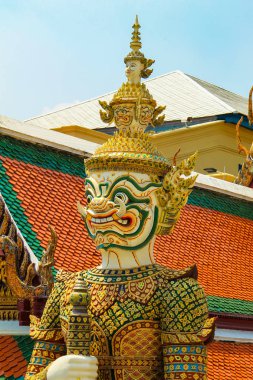 Tay Tapınak, Tayland, Thailand, Bangkok girişinde iblis görevlisinin heykel