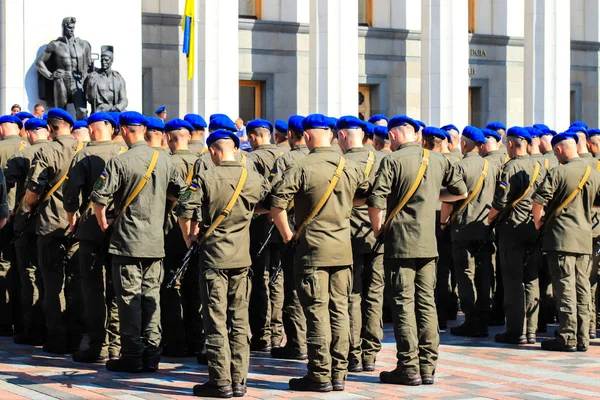 Вооружённые Силы Украины Национальная Гвардия Киев Военнослужащие Украинской Армии Голубых — стоковое фото