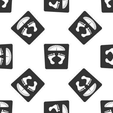 Beyaz arka plan üzerinde ayak izleri simgesi desenli banyo Baskülü. Vektör Illustra