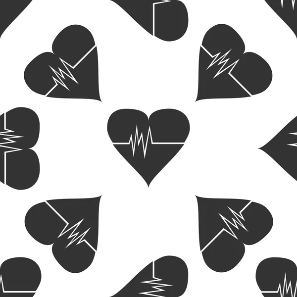 Padrão de ícone de frequência cardíaca no fundo branco. Ilustração vetorial — Vetor de Stock