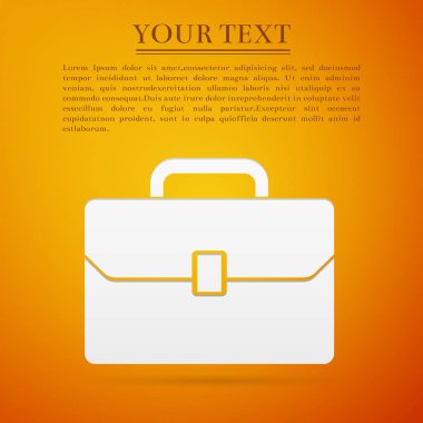 İş büyük düz simgesi turuncu zemin üzerine. Vektör çizim