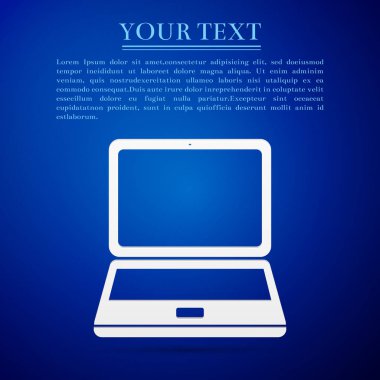 Dizüstü düz simgesi gri arka plan üzerinde. Vektör çizim