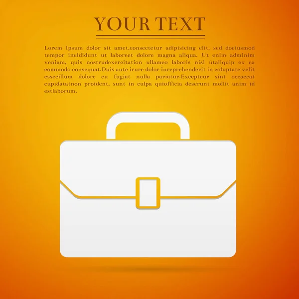Business case flat icon on orange background. Vector Illustration — Stock Vector