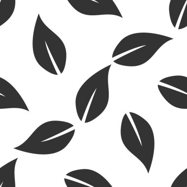 Yaprak simgesi desen beyaz arka plan üzerinde. Vektör çizim