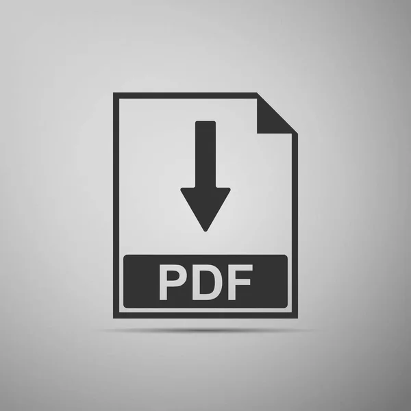 Ícone plano PDF no fundo cinza. Adobe ilustrador — Vetor de Stock