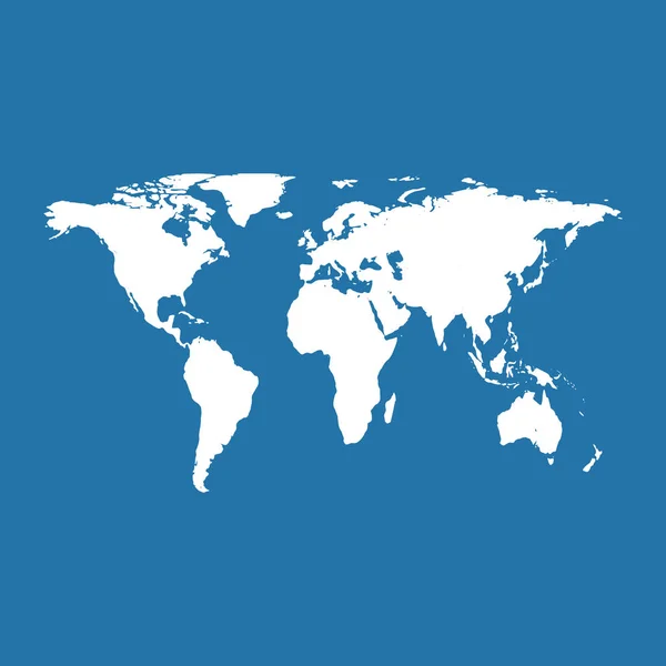Mapa del mundo sobre fondo azul. Ilustración vectorial — Archivo Imágenes Vectoriales