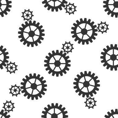 Beyaz arka plan üzerinde dişli simgesini desen. Vektör çizim