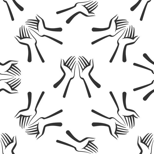 Две руки иконка бесшовный узор на белом фоне. Векторная миграция — стоковый вектор
