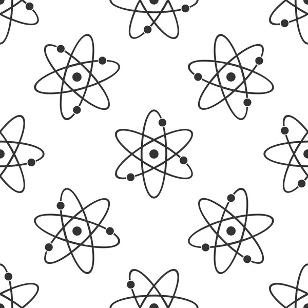 Значок атома безшовний візерунок на білому тлі. Векторна ілюстрація — стоковий вектор