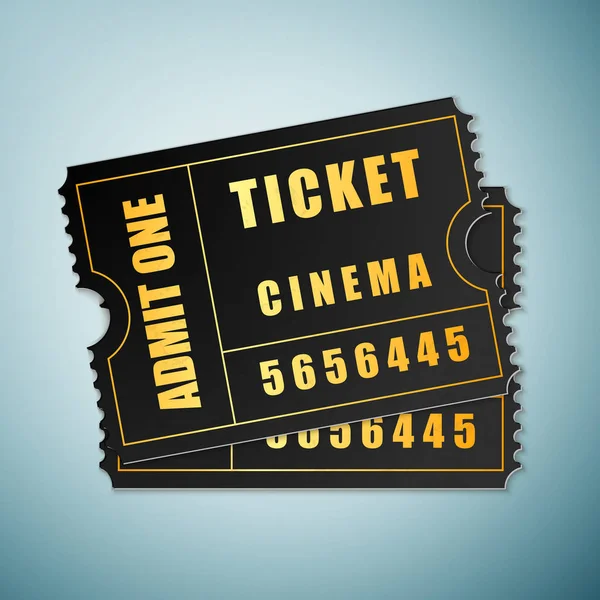 Icona biglietto del cinema isolato su sfondo blu. Illustrazione vettoriale — Vettoriale Stock