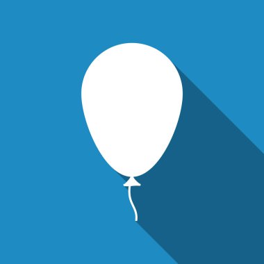 Uzun gölge ile şerit düz simgesiyle balon. Vektör çizim