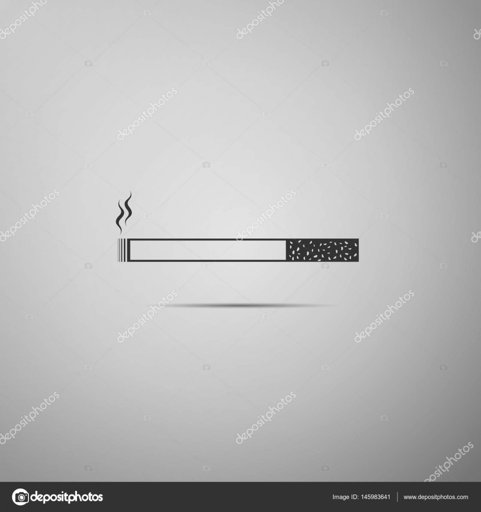 Cigarette icon. Tobacco sign. Smoking symbol flat icon on grey