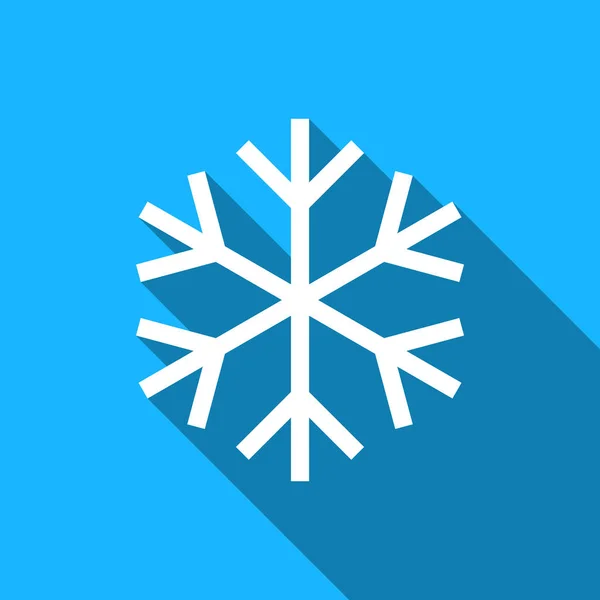 Płaskie ikona śnieżynki z długim cieniem. Ilustracja wektorowa — Wektor stockowy
