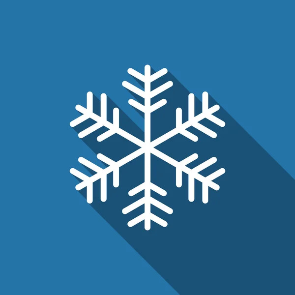 Νιφάδα χιονιού επίπεδη εικόνα με πολύ σκιά. Εικονογράφηση διάνυσμα — Διανυσματικό Αρχείο