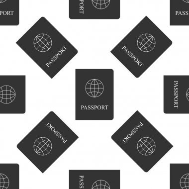 Beyaz arka plan üzerinde Passport simgesini seamless modeli. Vektör çizim