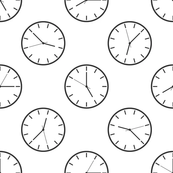 Icono del reloj patrón sin costuras sobre fondo blanco. Ilustración vectorial — Vector de stock