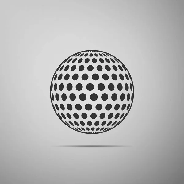 Icono plano de pelota de golf sobre fondo gris. Ilustración vectorial — Archivo Imágenes Vectoriales