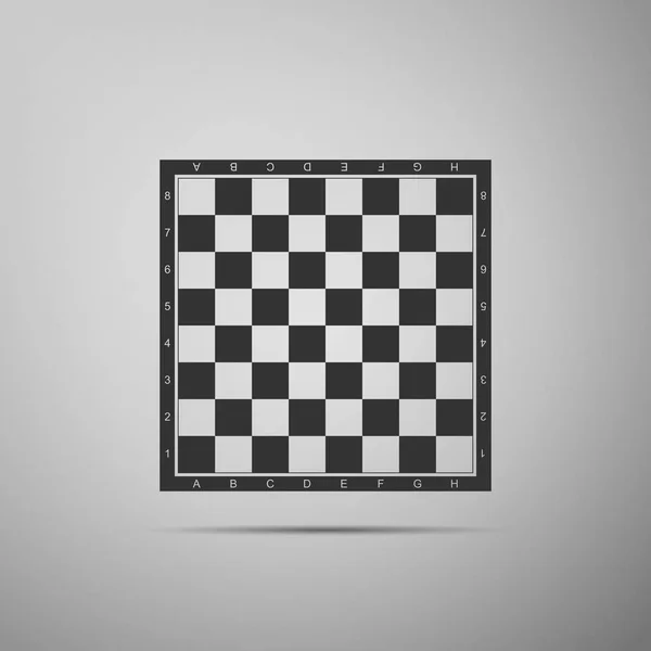 Tablero de ajedrez icono plano sobre fondo gris. Ilustración vectorial — Vector de stock