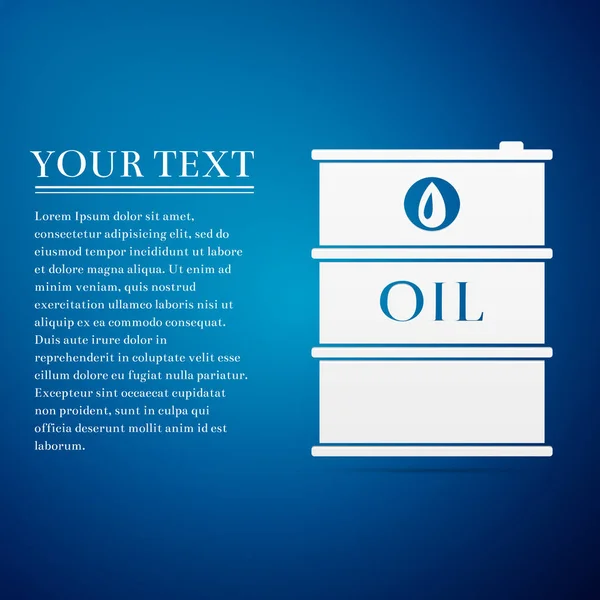 Barel ropy ploché ikony na modrém pozadí. Vektorové ilustrace — Stockový vektor