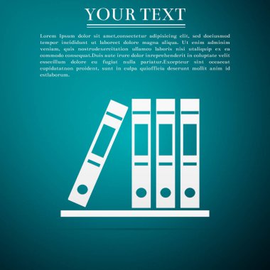 Evrak ve belgeler Office klasörler. Arşiv klasörü mavi arka plan düz simgesi. Vektör çizim