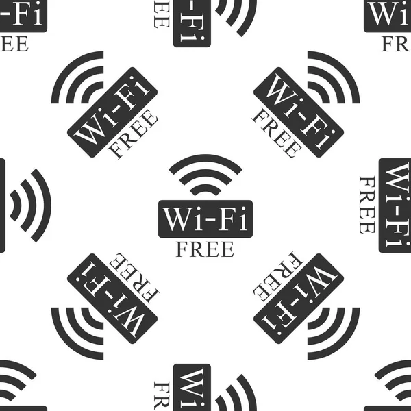 Zdarma wifi znaménko ikonu bezešvé vzor na bílém pozadí. WiFi symbol. Ikona bezdrátové sítě. WiFi zóna. Plochý design. Vektorové ilustrace — Stockový vektor