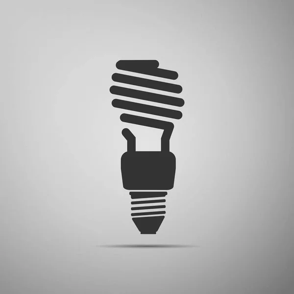 Energiesparlampen-Symbol isoliert auf grauem Hintergrund. flache Bauweise. Vektorillustration — Stockvektor