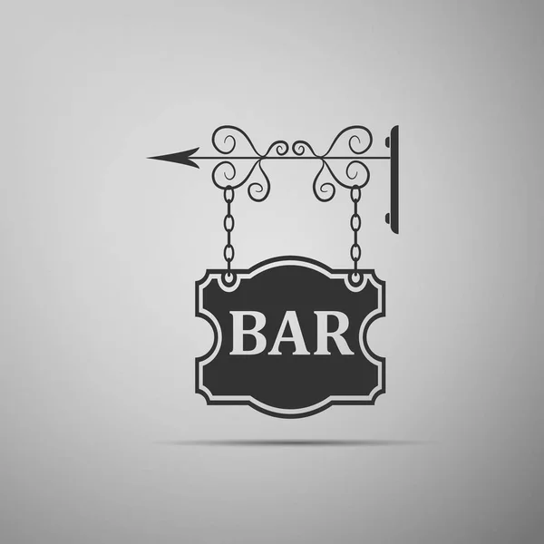 酒吧招牌图标孤立在灰色的背景上。平面设计。矢量图 — 图库矢量图片