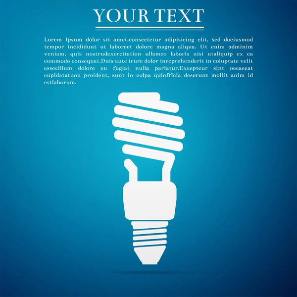 Energy saving light bulb icon isolated on blue background. Flat design. Vector Illustration — Stock Vector