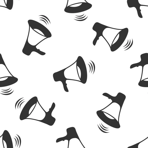 Beyaz arka plan üzerinde megafon simgesi seamless modeli. Düz tasarım. Vektör çizim