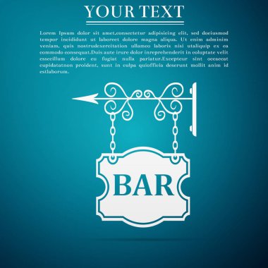 Tabela simgesi üzerinde mavi arka plan izole Bar. Düz tasarım. Vektör çizim