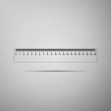 Yeşilaycı sembolü. Gri arka plan üzerinde izole cetvel simgesi. Düz tasarım. Vektör çizim