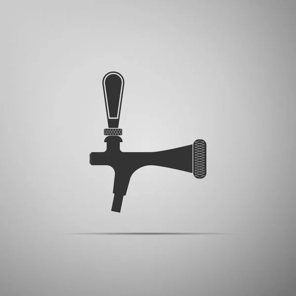 Beer tap icon isolated on grey background. Flat design. Vector Illustration — Stock Vector