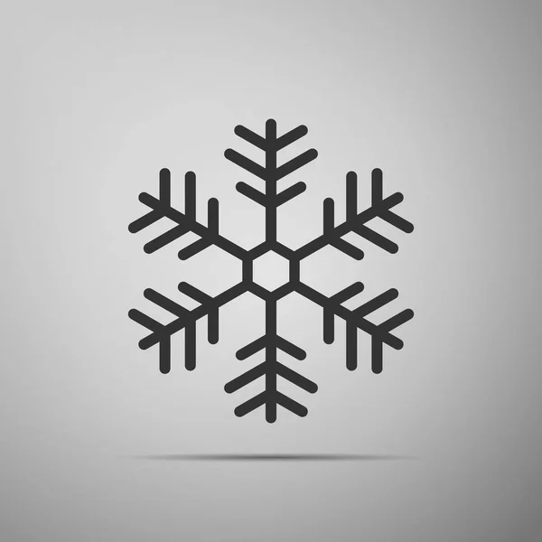 Snowflake icon isolated on grey background. Flat design. Vector Illustration — Stock Vector