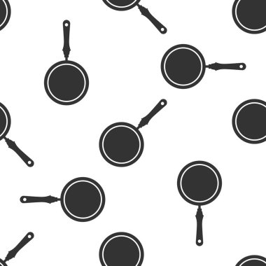 Beyaz arka plan üzerinde tava simgesi seamless modeli. Düz tasarım. Vektör çizim